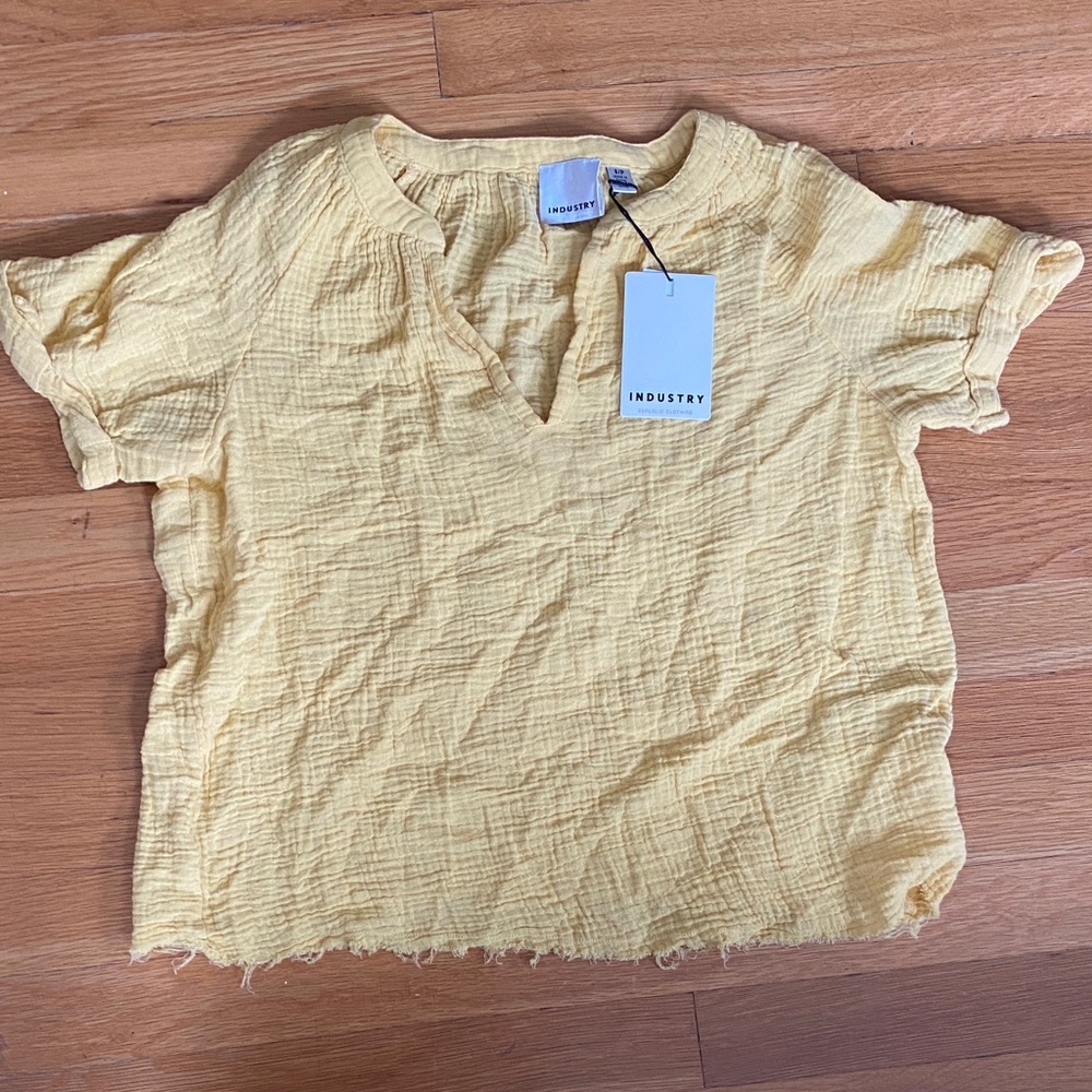 Industry Women's Yellow Textured Top